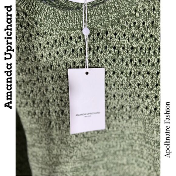 AMANDA UPRICHARD JAYLA KNIT SET IN GREEN IVORY NWT STUNNING SUPER SOFT - Picture 7 of 9